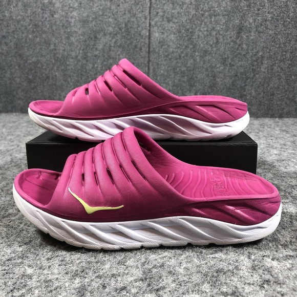 HOKA One One Recovery Slides Womens 7 Pink Cushioned Comfort Sandals - Picture 4 of 16
